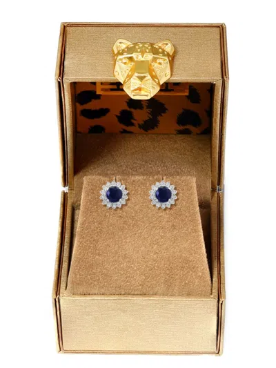 Effy Women's Radiant Value 14k White Gold, Sapphire & Diamond Stud Earrings