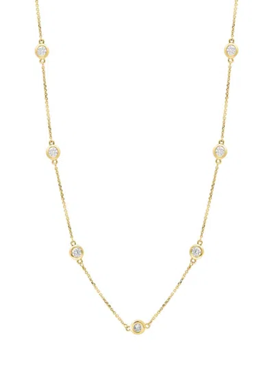Effy Women's Radiant Value 14k Yellow Gold & 1.5 Tcw Diamond Bezel Station Necklace