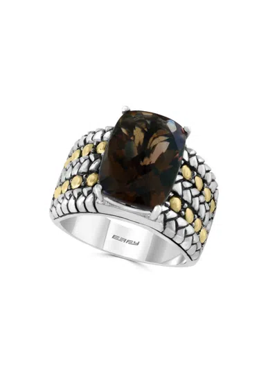 Effy Women's Smoky Quartz, Sterling Silver And 18k Yellow Gold Ring