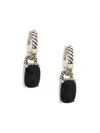 Effy Women's Sterling Silver, 18k Yellow Gold & Black Onyx Drop Earrings In Black