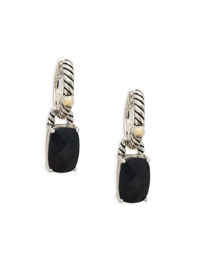 Effy Women's Sterling Silver, 18k Yellow Gold & Black Onyx Drop Earrings