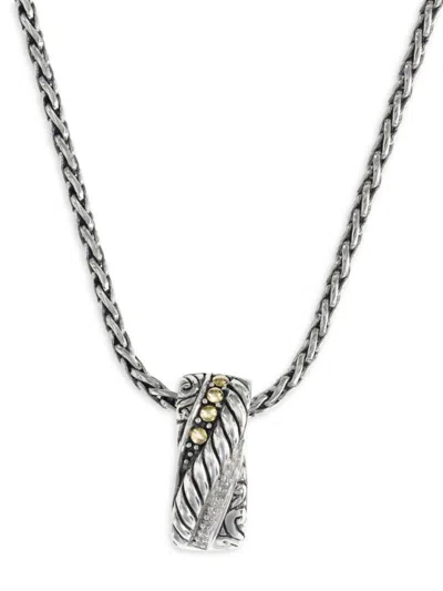 Effy Women's Sterling Silver, 18k Yellow Gold & Diamond Pendant Necklace