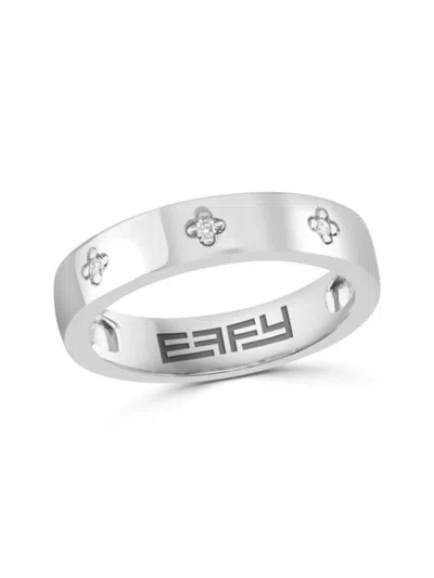 Effy Women's Sterling Silver & 0.04 Tcw Diamond Studded Ring