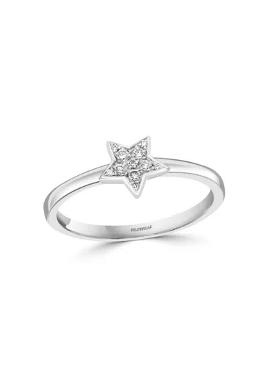 Effy Women's Sterling Silver & 0.07 Tcw Diamond Star Ring