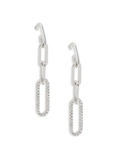 Effy Women's Sterling Silver & 0.21 Tcw Diamond Paperclip Link Drop Earrings