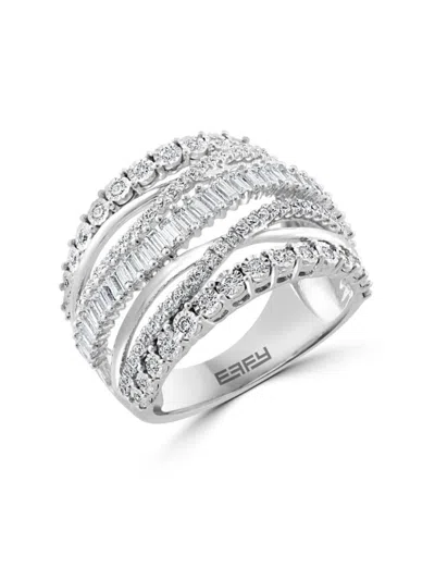 Effy Women's Sterling Silver & 0.98 Tcw Diamond Ring In White Gold