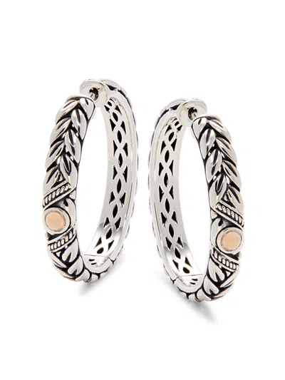 Effy Women's Sterling Silver & 18k Rose Gold Hoop Earrings