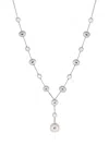 Effy Women's Sterling Silver & 6-9mm Freshwater Pearl Lariat Necklace In Silver