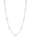 Effy Women's Sterling Silver & 7mm Freshwater Pearl Station Necklace In Silver