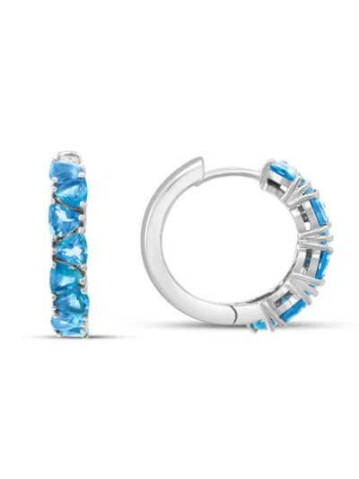 Effy Women's Sterling Silver & Blue Topaz Huggie Earrings