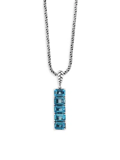 Effy Women's Sterling Silver & Blue Topaz Pendant Necklace