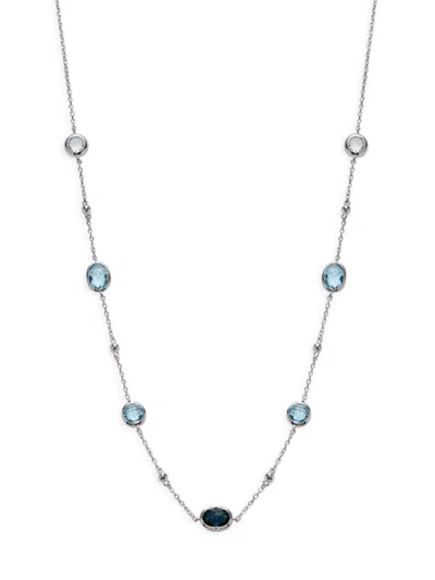 Effy Women's Sterling Silver & Blue Topaz Station Necklace