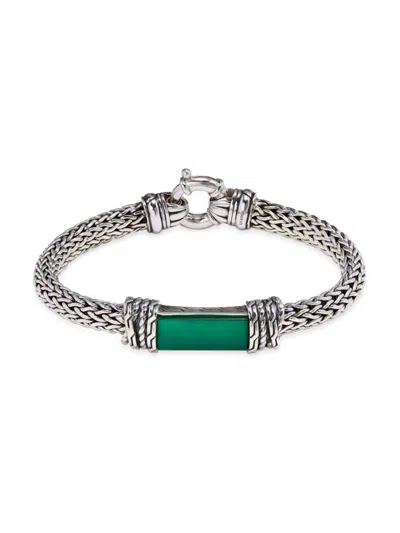 Effy Women's Sterling Silver & Green Onyx Bar Chain Bracelet