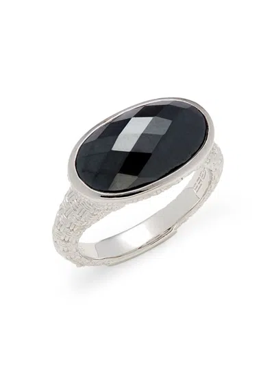 Effy Women's Sterling Silver, Hematite & Diamond Ring