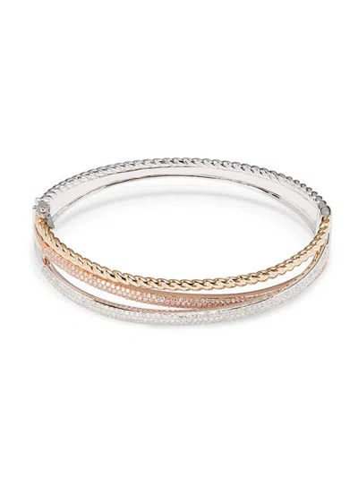 Effy Women's Tri Tone 14k Gold & 1.53 Tcw Diamond Bangle Bracelet