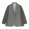 Eftychia 2tone Single Breasted Grey Green Jacket & Blazer In Gray