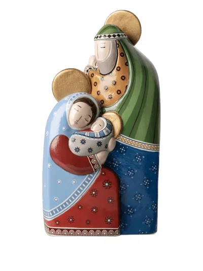 Egan Christmas Crib Ceramic Sculpture (14cm X 27cm) In Multi