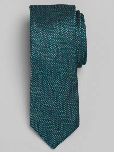 Egara Big & Tall Men's Narrow Modern Chevron Tie In Green