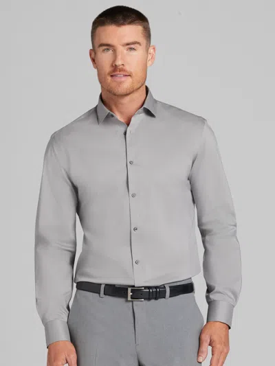 Egara Big & Tall Men's Skinny Fit Solid Dress Shirt In Gray