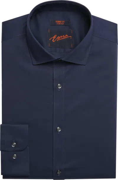 Egara Big & Tall Men's Skinny Fit Solid Dress Shirt In Blue