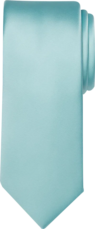 Egara Big & Tall Men's Skinny Solid Tie Aqua - Size: Xlong In Blue