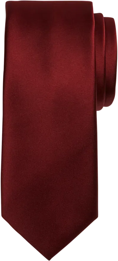 Egara Big & Tall Men's Skinny Solid Tie Burgundy - Size: Xlong