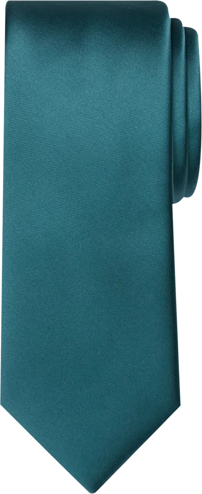 Egara Big & Tall Men's Skinny Solid Tie In Green