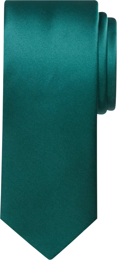 Egara Big & Tall Men's Skinny Solid Tie In Green