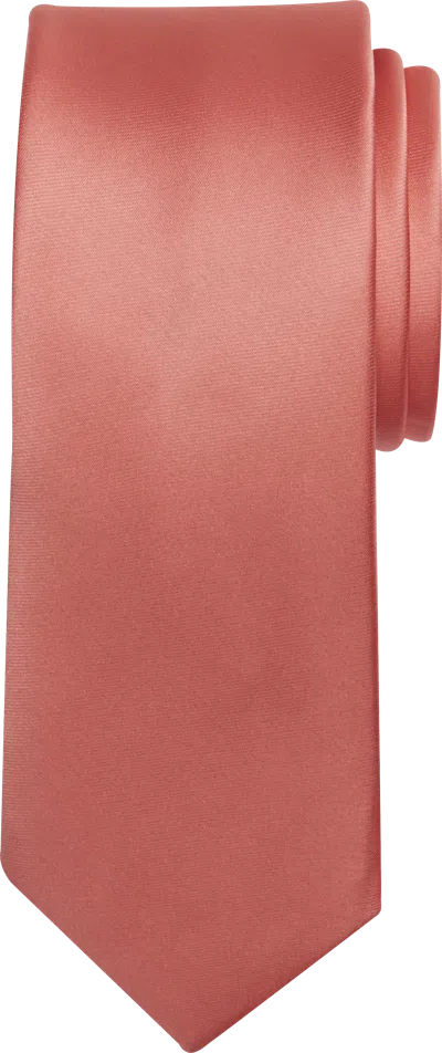 Egara Big & Tall Men's Skinny Solid Tie In Orange