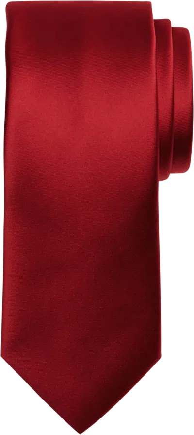 Egara Big & Tall Men's Skinny Solid Tie In Red