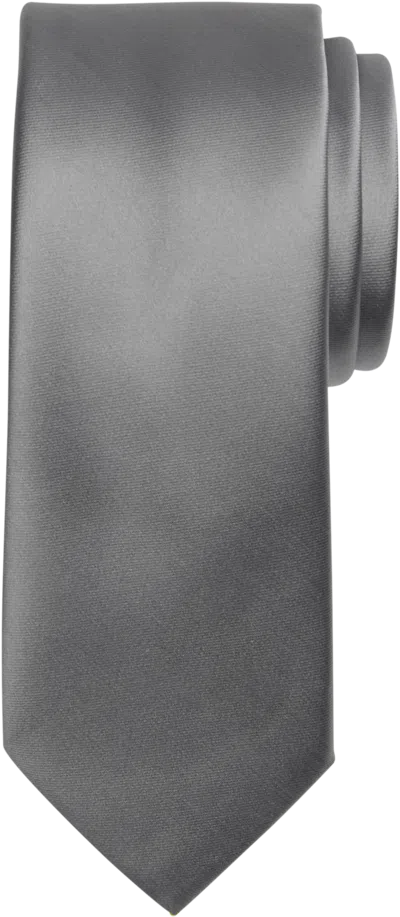 Egara Big & Tall Men's Skinny Solid Tie In Silver