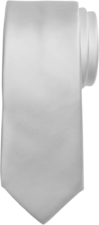 Egara Big & Tall Men's Skinny Solid Tie In White