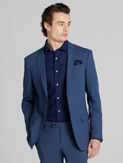 Egara Big & Tall Skinny Fit Check Men's Suit Jacket In Blue