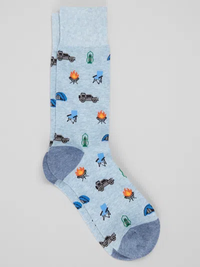 Egara Camping Themed Socks, 1-pair In Blue