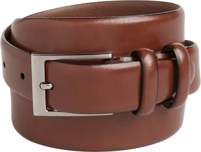 Egara Double Loop Leather Belt Cognac - Size: 36 Waist