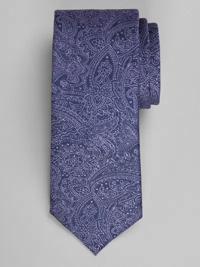 Egara Etched Modern Paisley Tie In Blue