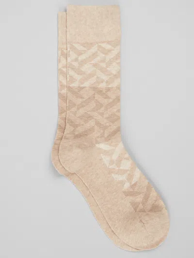 Egara Geo Block Dress Socks, 1-pair In Brown