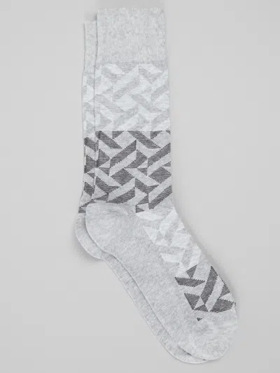Egara Geo Block Dress Socks, 1-pair In Gray