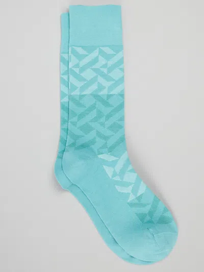 Egara Geo Block Dress Socks, 1-pair In Blue