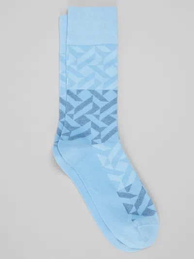 Egara Geo Block Dress Socks, 1-pair In Blue