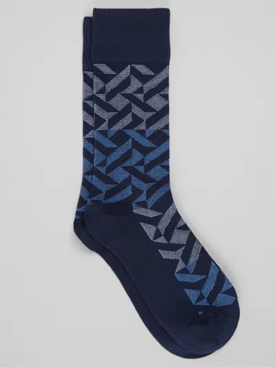 Egara Geo Block Dress Socks, 1-pair In Blue