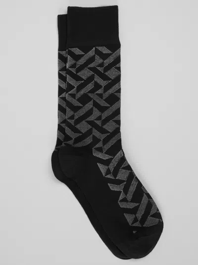 Egara Geo Block Dress Socks, 1-pair In Black