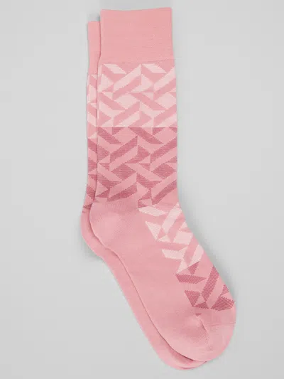 Egara Geo Block Dress Socks, 1-pair In Pink