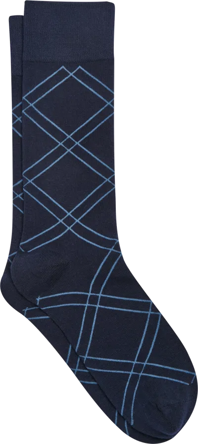 Egara Grid Diamond Pattern Cotton Socks, 1-pair