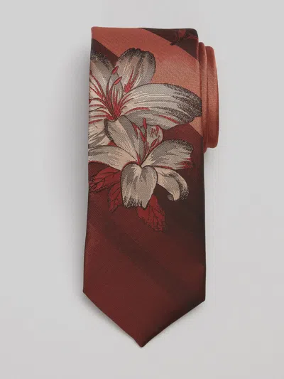 Egara Hibiscus Stripe Tie In Orange