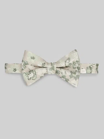 Egara Large Floral Pre-tied Bow Tie In Metallic