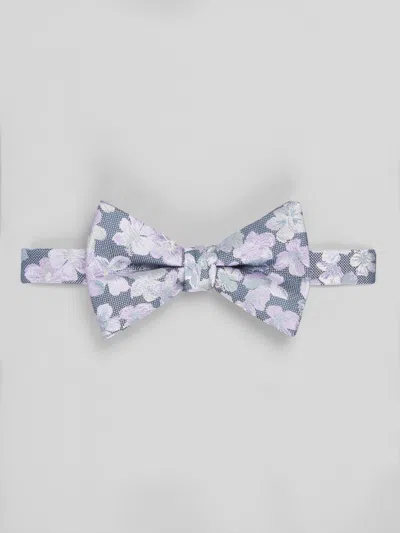 Egara Large Floral Pre-tied Bow Tie In White