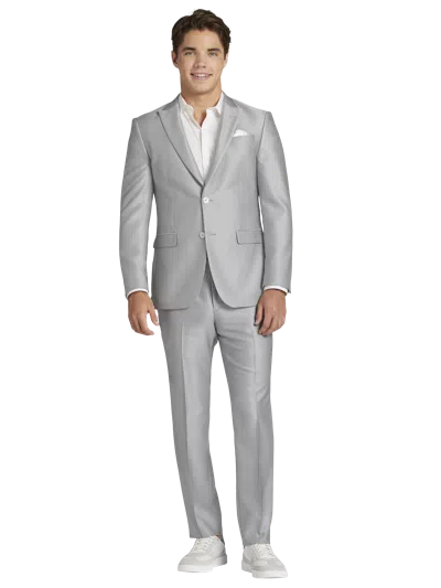 Egara Modern Fit Shiny Men's Suit Jacket In Gray