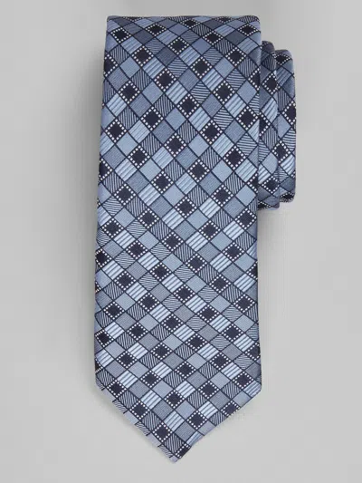 Egara Multi Textured Squares Tie In Blue