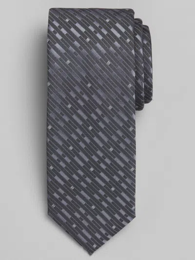 Egara Narrow Brick Block Tie Charcoal - Size: One Size In Gray